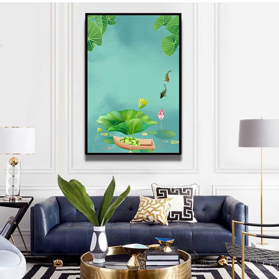 Tranh đơn canvas treo tường Decor Họa tiết Đài sen - DC166