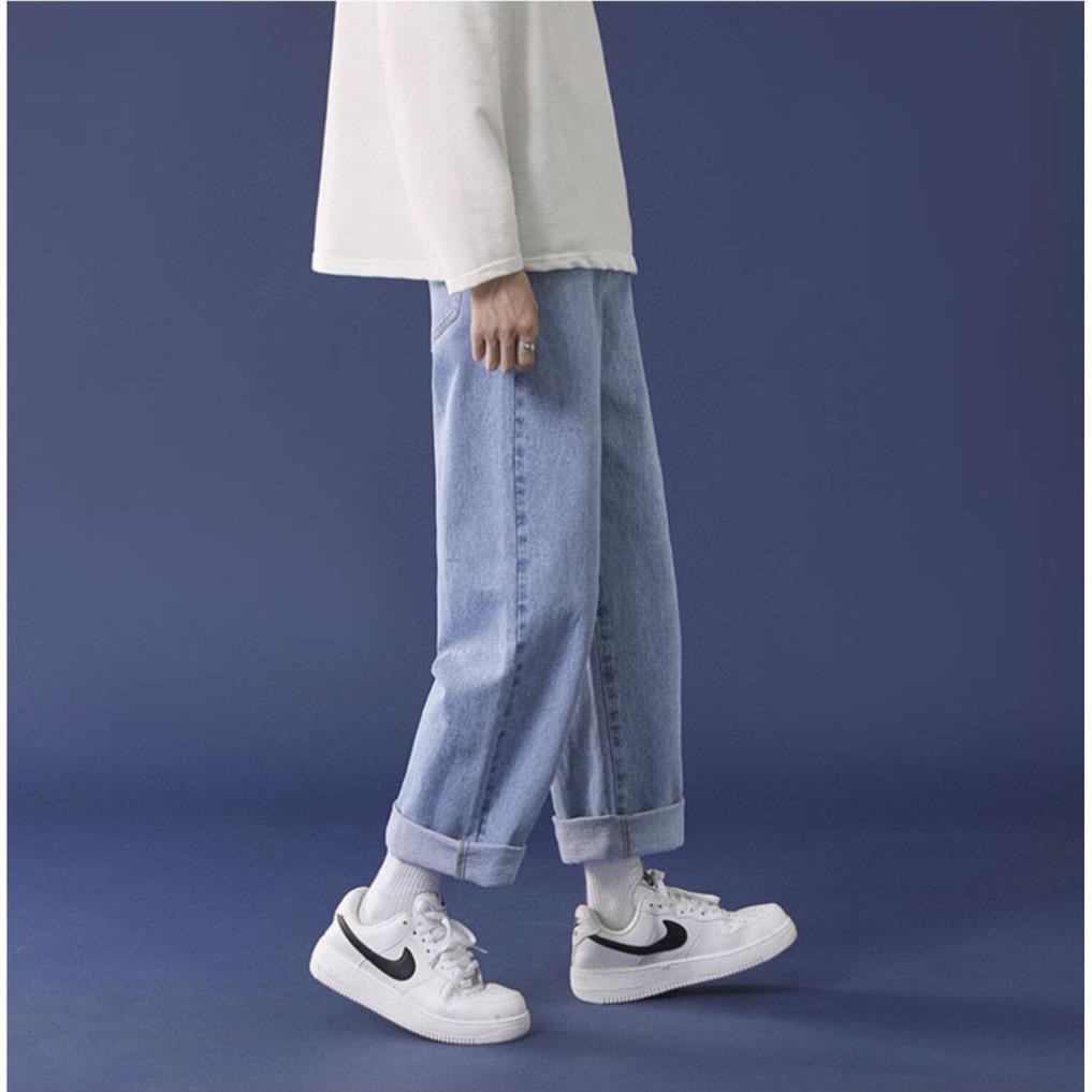 Quan jean nam baggy ống suông rộng style hàn quốc hot 2021 vanicamen xịn