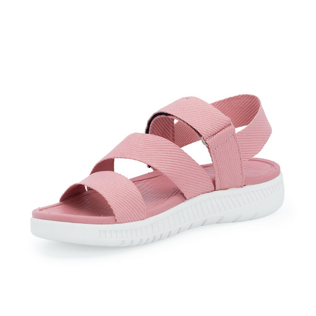 Giày sandal nữ FACOTA hồng đế trắng quai dù, đi học [Freeship]