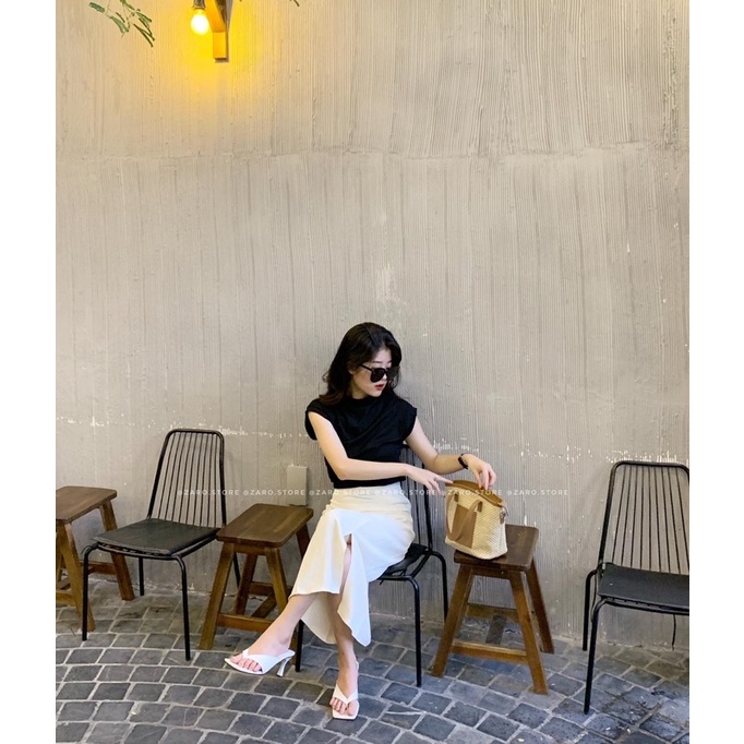 Chân váy lụa mềm nhún