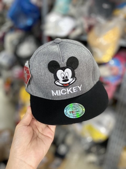 [ Bé 2-5 tuổi ] Nón hiphop snapback mickey thêu cho bé trai bé gái