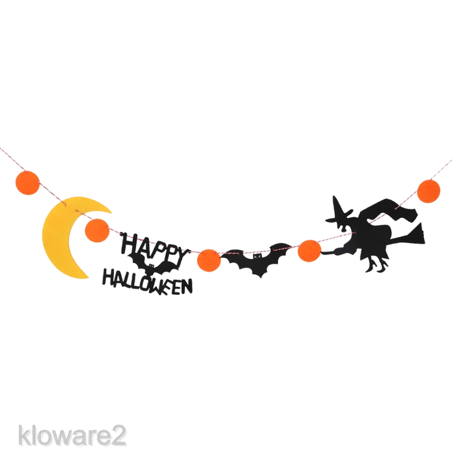Happy Halloween Banner Bat Witch Moon Sun Garland Home Garden Decoration
