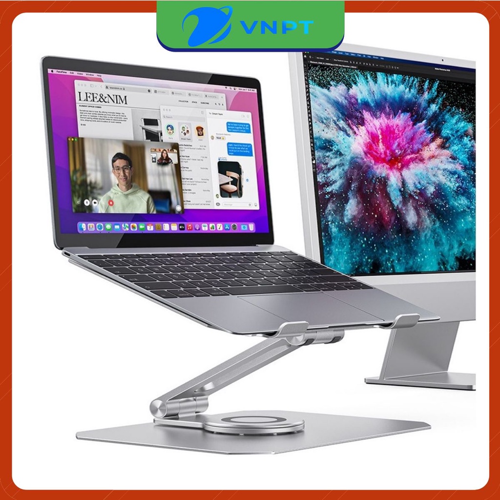 Giá đỡ nhôm cho Laptop, Macbook, máy tính BL05 chân đế xoay 360 độ chắc chắn cao cấp cho máy 11 - 16 inch.