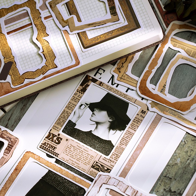 Set sticker khung ảnh retro trang trí planner