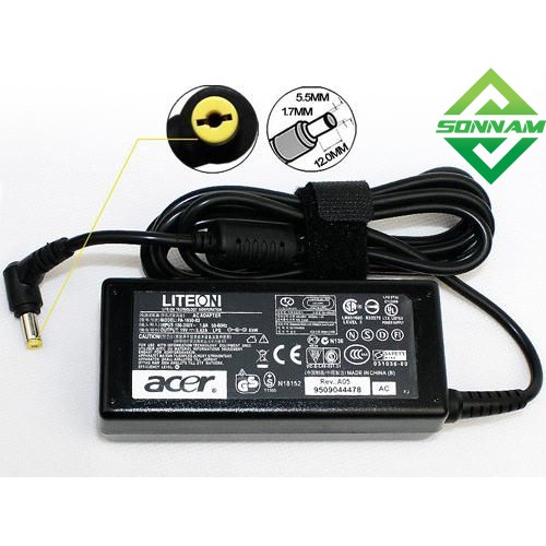 Combo bộ 3 sạc laptop acer 19v-3.42a chân thường kèm dây nguồn - bảo hành 12 tháng