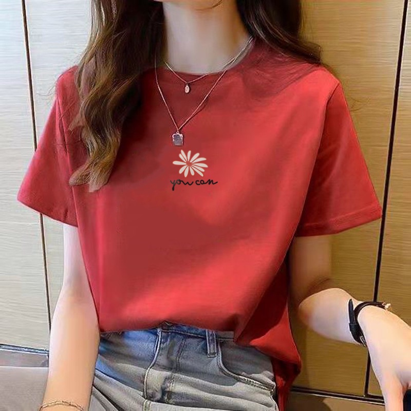 Korean version of loose fashion print trend short-sleeved T-shirt woman