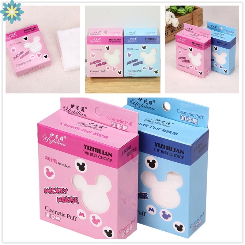 Hộp 50 Miếng Bông Tẩy Trang Bằng Sợi cotton Không Dệt Sử Dụng Một Lần