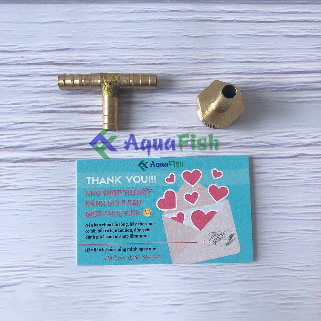 Đầu Đồng Đổi Phi Và Đầu Chia T Dùng Cho Dây Sủi Phi 6 hoặc 8mm