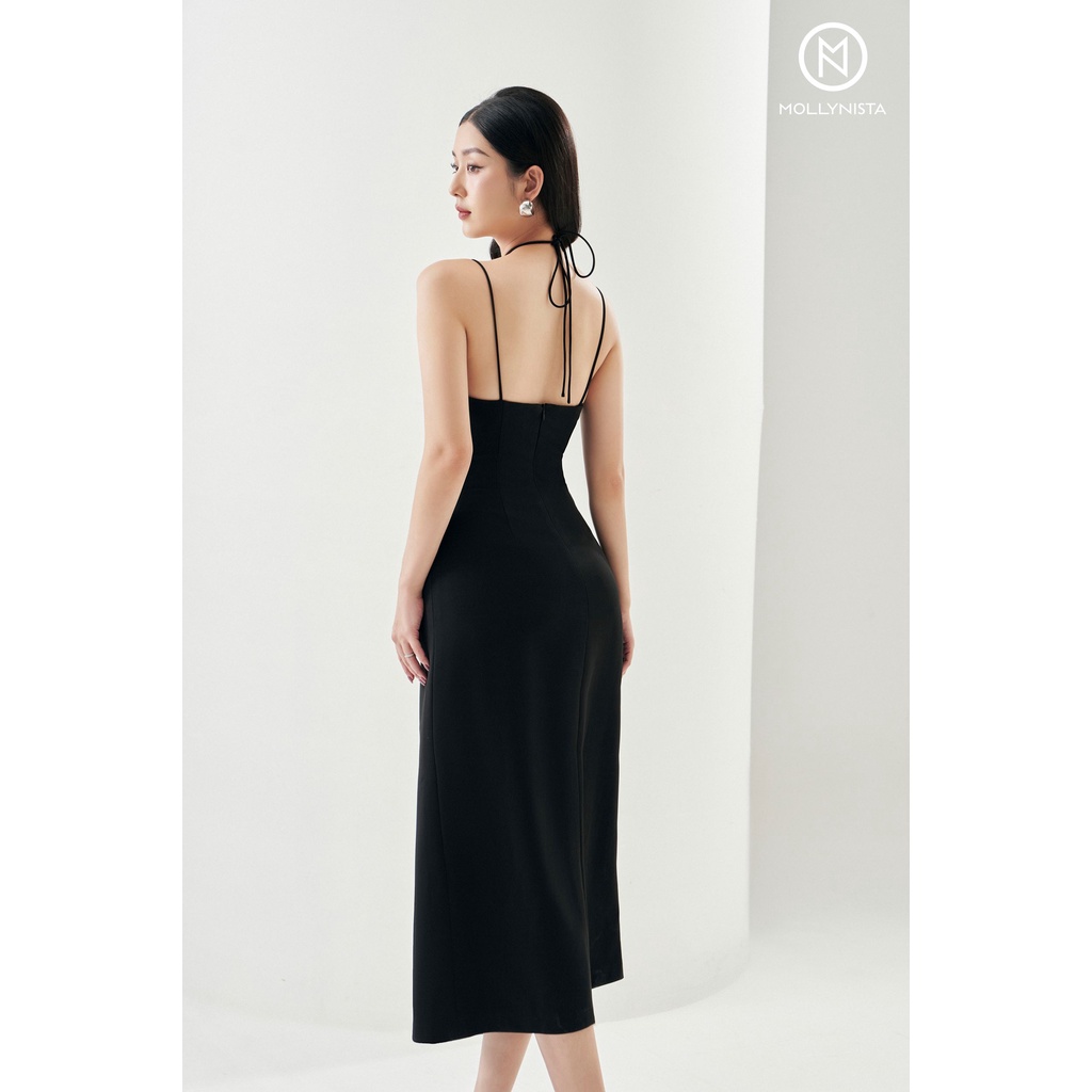 MOLLYNISTA - Đầm Petty dáng yếm khoét cánh hoa quyến rũ nữ tính thiết kế cao cấp đi chơi đi tiệc gợi cảm