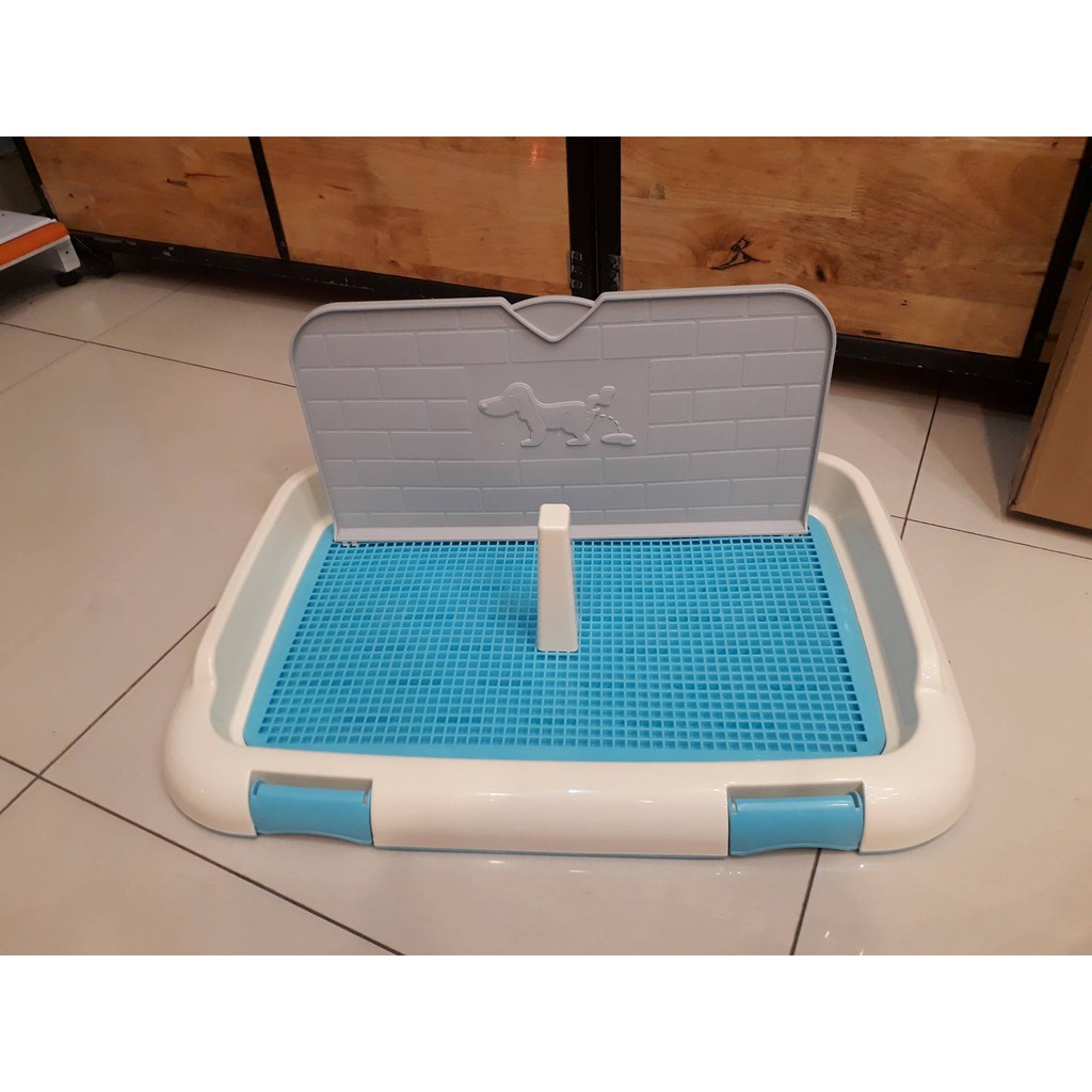 [hỏa tốc pettohouse gò vấp] Khay vệ sinh cho chó size lớn 45x60cm tặng vách che và trụ đứng
