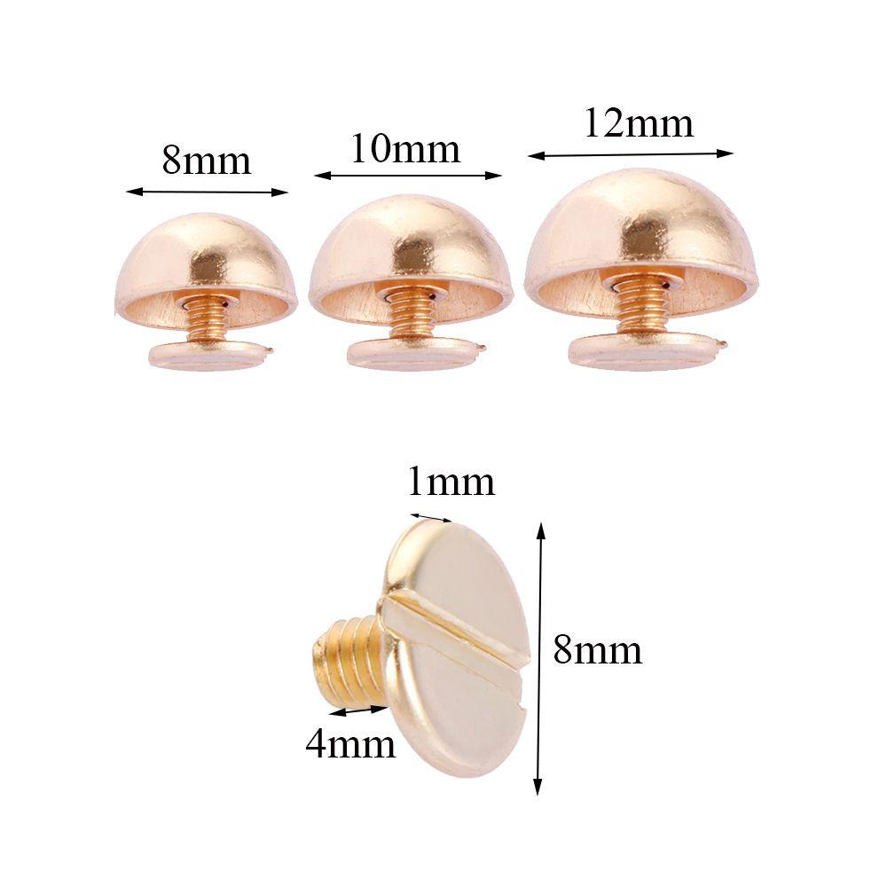 Set 10 Đinh Tán Kim Loại Đầu Tròn 8/10/12/16/20mm Gắn Thắt Lưng Quần Áo/Túi/Hành Lý Da DIY
