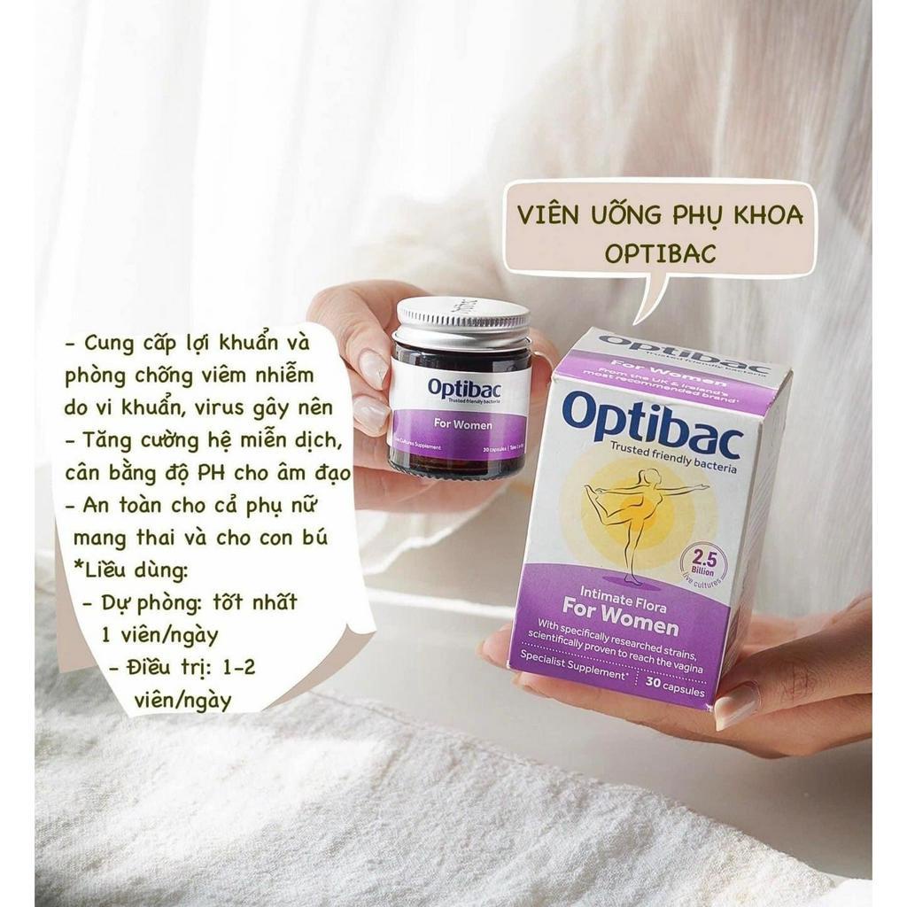 Men Vi Sinh Phụ Khoa Optibac For Women Lợi Khuẩn, Ngăn Ngừa Viêm Phụ Khoa, Hỗ Trợ Cân Bằng Độ PH Phụ Nữ 30 - 90 Viên