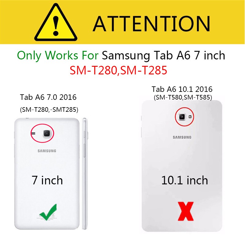 Bao da điện thoại bảo vệ cho Samsung Galaxy Tab A / A6 / J 7.0 SM-T280 SM-T285