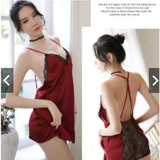 HÀNG CAO CẤP -Váy ngủ sexy KELLY WANG quai chéo MS5120