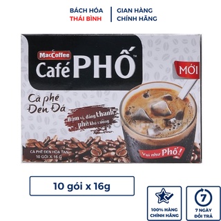 Cà Phê Đen Đá Hòa Tan MacCoffee Café Phố Hộp 160g (10 gói x 16g)