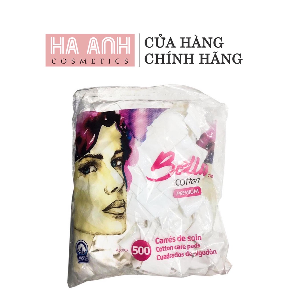 bông tẩy trang Bella 100% cotton 500 miếng