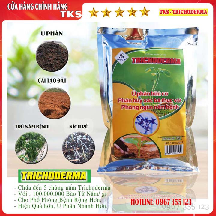 Nấm Đối Kháng Trichoderma TKS: 5 Chủng Nấm, ủ Phân, Cải tạo Đất, Ngừa Nấm Bệnh