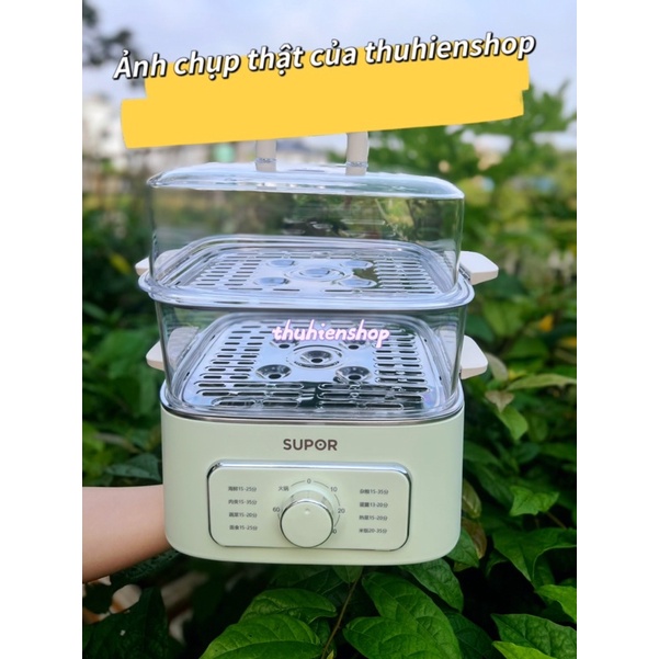 HÀNG SẴN / Nồi hấp điện màu xanh khay inox SUPOR / Bảo hành uy tín