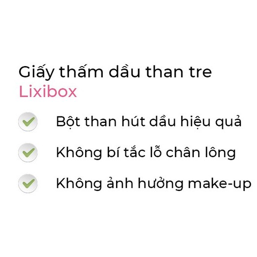 Giấy Thấm Dầu Than Hoạt Tính Tre Lixibox Bamboo Charcoal Oil Control Paper 100 Miếng | BigBuy360 - bigbuy360.vn