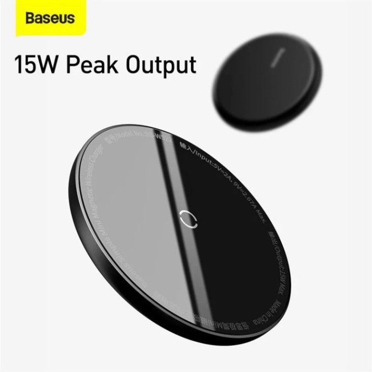 Sạc không dây nam châm Baseus BS-W522 Simple Mini , 15W dây dài 1.5m cho iPhone