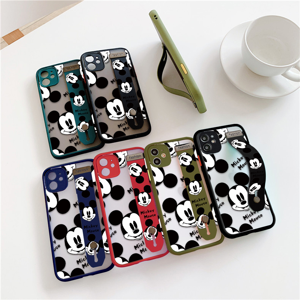 Ốp Điện Thoại Nhám Chống Sốc In Hình Chuột Mickey Có Quai Cầm Tay Bảo Vệ Ống Kính Máy Ảnh Cho Xiaomi Redmi 5 Plus 4x 4a