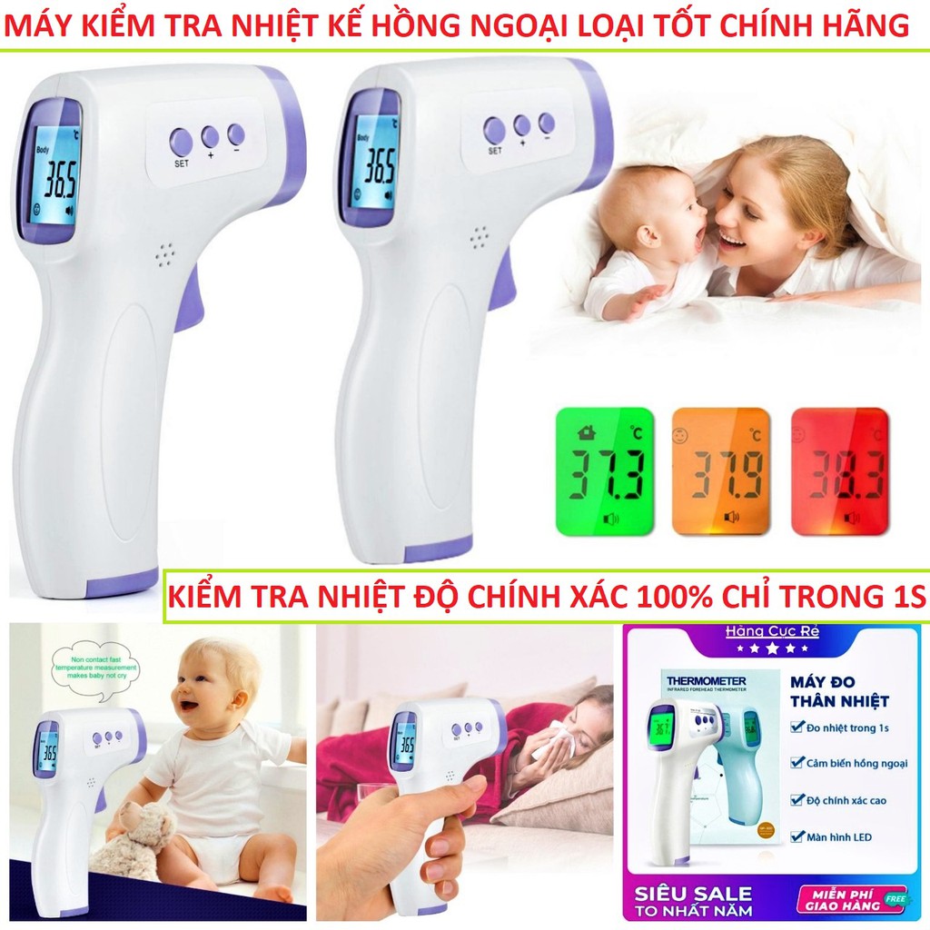 Nhiệt kế hồng ngoại không tiếp xúc và nhiệt kế đo trán chính hãng, máy đo nhiệt độ loại tốt , BH 24 THÁNG