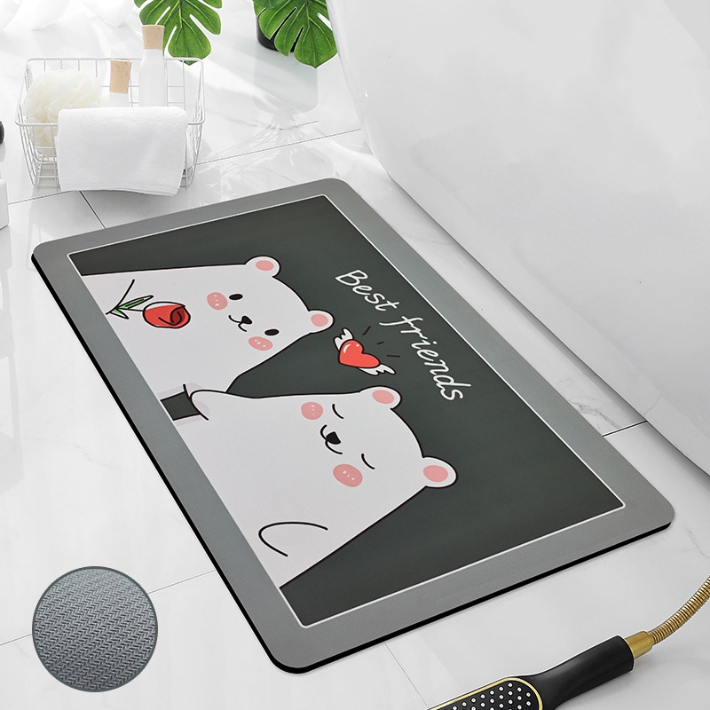 Thảm lót cửa chùi chân MENGNI mềm mại thấm hút tốt chống trượt dành cho phòng tắm