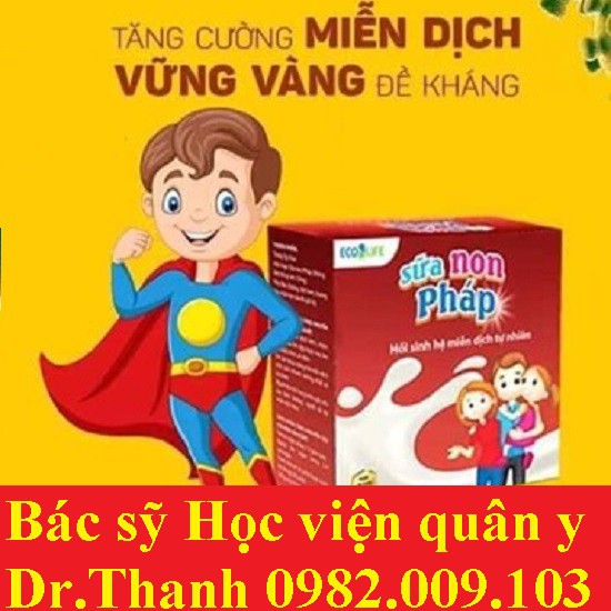 Sữa non Pháp Ecolife,Hồi sinh hệ miễn dịch tự nhiên cho bé và mẹ bầu,hộp 30 gói,trẻ hết biếng ăn,tăng cân chóng lớn