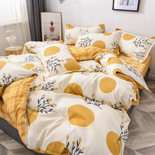 Bộ Chăn Ga Gối Trăng Vàng Cotton Poly