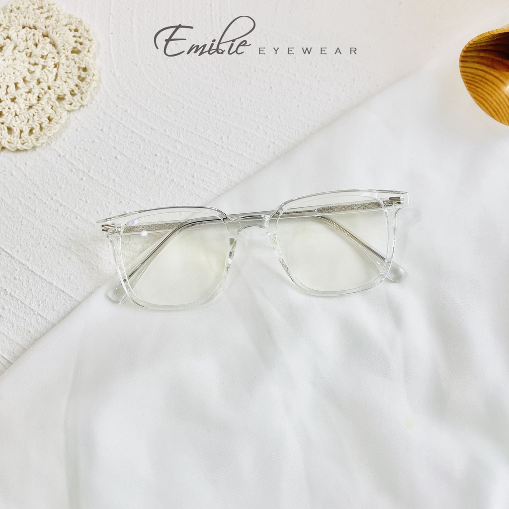 Gọng kính nhựa dẻo vuông cốt kim loại chắc chắn Emilie eyewear phụ kiện thời trang 7111
