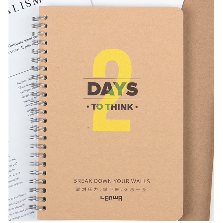 Sổ lò xo A5 B5 kẻ ngang 136 trang bìa Kraft vintage đơn giản mà tinh tế phù hợp ghi chép làm bullet journal,planner