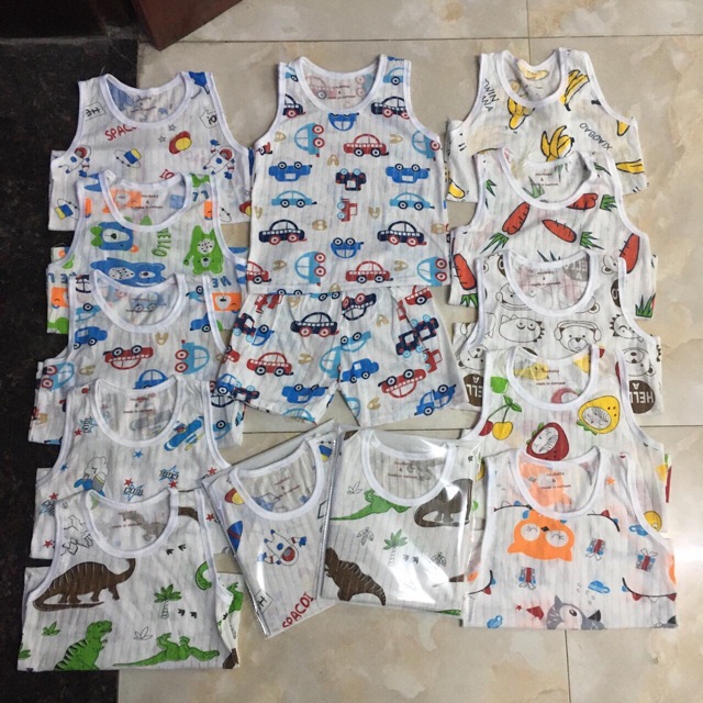 Bộ ba lỗ cotton giấy