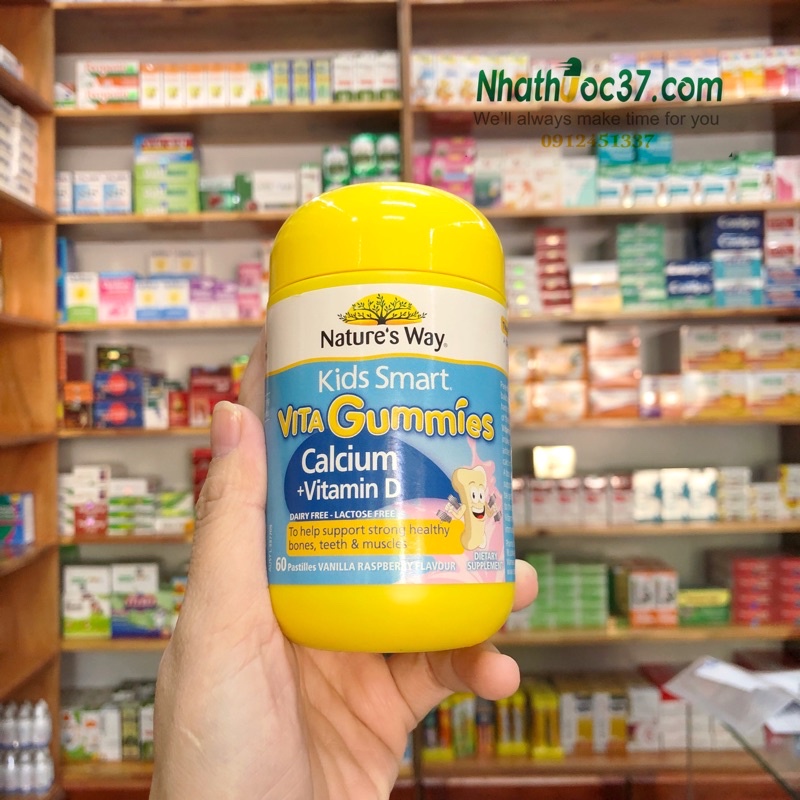 Kẹo dẻo nature’s way vita gummier Bổ sung C kẽm, canxi, omega 3 và vitamin rau củ cho bé khoẻ mạnh, cao lớn