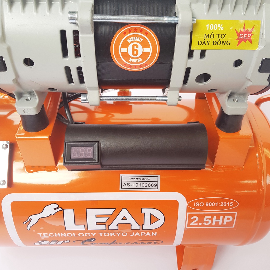 Máy nén khí không dầu LEAD LE25.30, có tốc nhanh, 40s nạp đầy bình 8kg, dung tích 30L