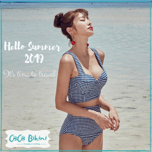 [THANH LÝ] Bộ Đồ bơi Bikini 2 mảnh Caro 9122 [Set Áo bra và quần lót] - CoCo Bikini