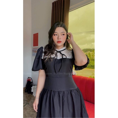 ( 50-95kg ) FAIRY DRESS VÁY CỔ REN BIGSIZE KÈM ẢNH THẬT
