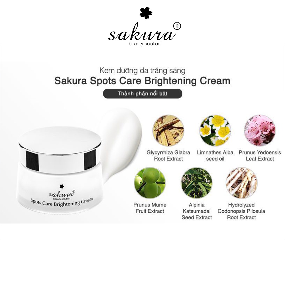 Kem dưỡng da trắng sáng Sakura Spots Care Brightening Cream mờ nám sạm 13g