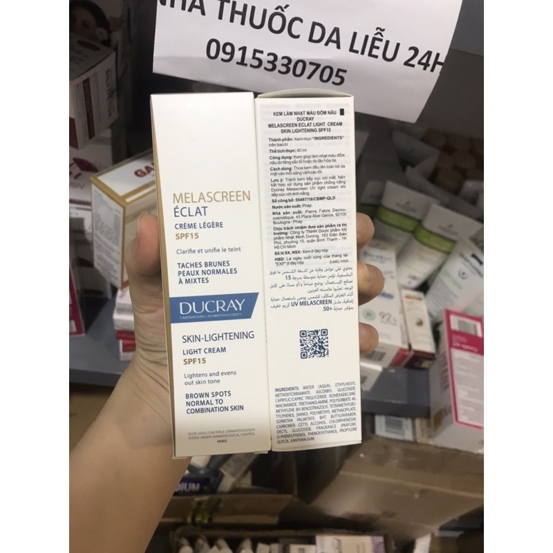 Kem dưỡng sáng da Melascreen Eclat Light Cream Skin Lightening SPF15 - Ducray