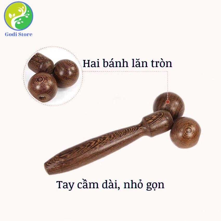 Cây Lăn Mát Xa Mặt, Mũi Cánh Gà Bằng Gỗ Thơm, Hai Bánh Xe Lăn Tròn Giúp Nâng Cơ Mặt Và Thon Gọn Mũi - G80