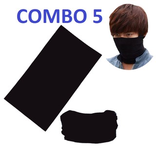 Combo 5 khăn đi phượt đa năng - đen