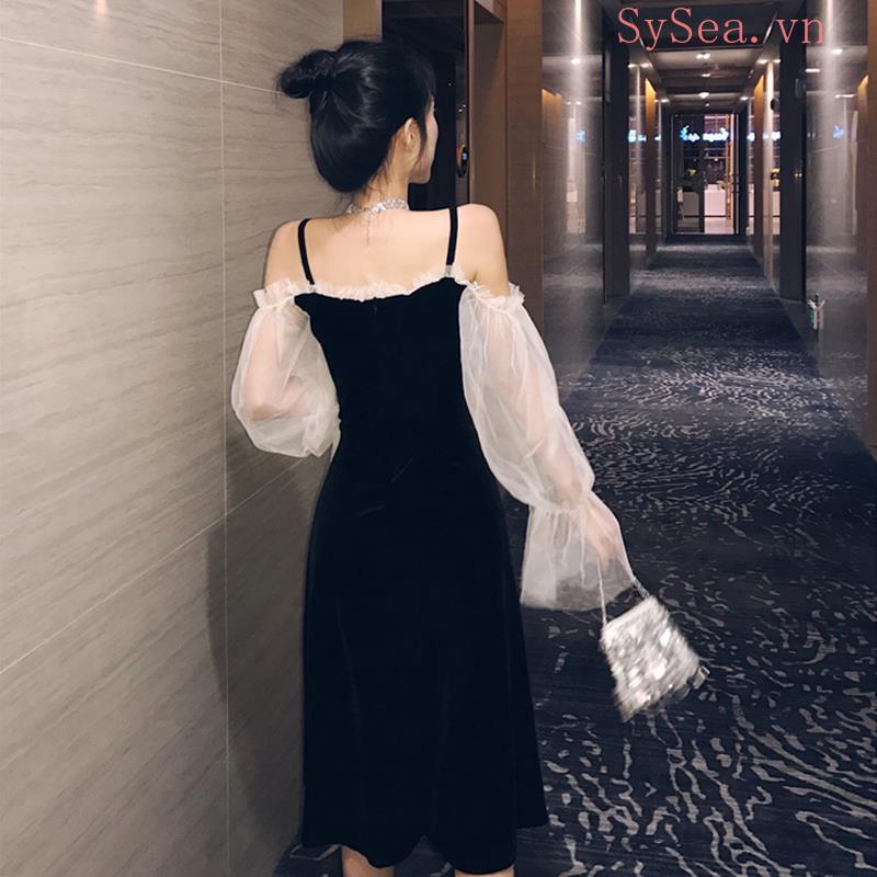 Đầm Nữ Dài Tay Trễ Vai Dáng Ôm Gợi Cảm | BigBuy360 - bigbuy360.vn