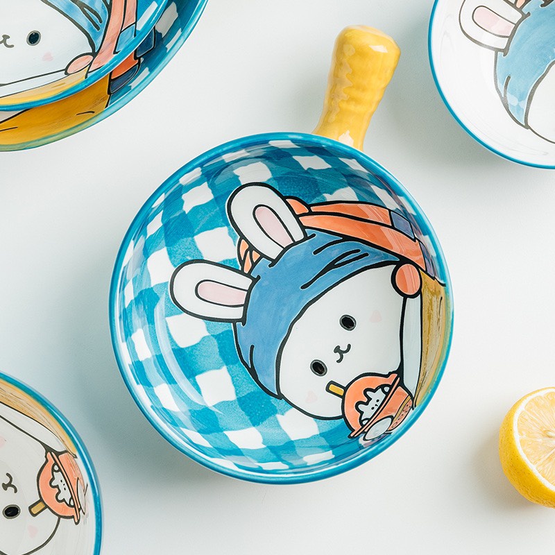 Set bát đĩa 11 món thỏ trà sữa đáng yêu