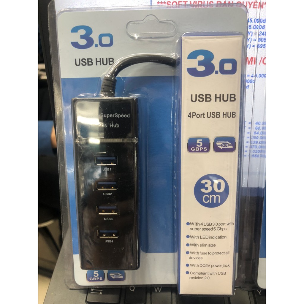 Hub USB 4 Cổng Usb 3.0 Tốc Độ Cao- Loại Tốt