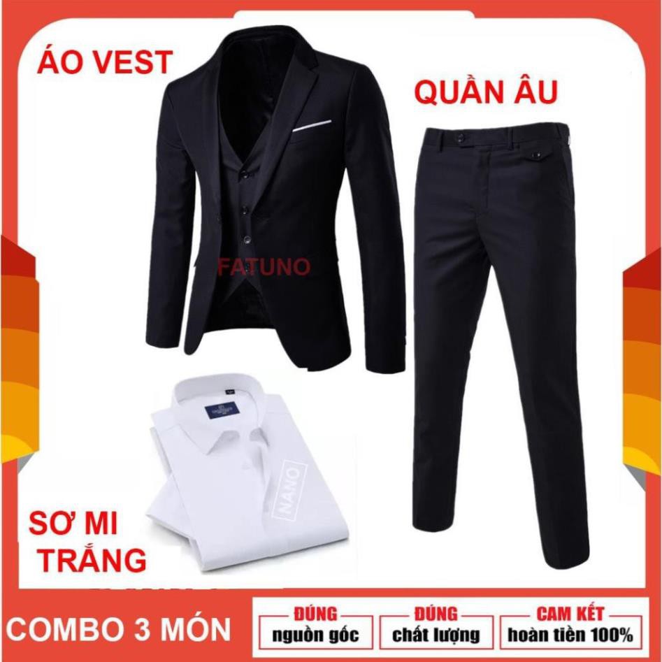 [Siêu sale]Combo 3 món- Áo vest, quần âu và sơ mi trắng siêu lịch lãm