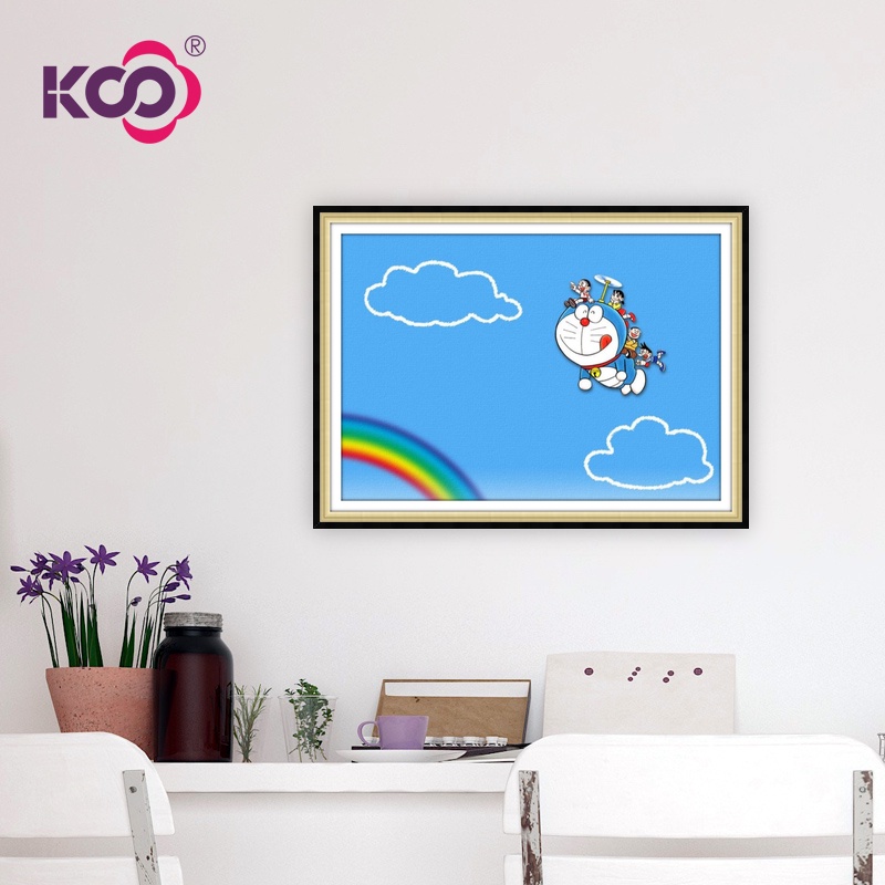 Bộ Tranh Đính Đá 5D Tự Làm Hình Doraemon Hello Kitty Hoạt Hình Trang Trí Nhà Cửa