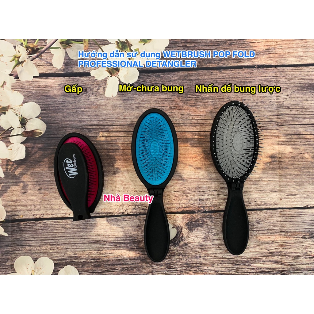 Lược chải tóc gấp gọn full size Wet brush Pop fold Professonal