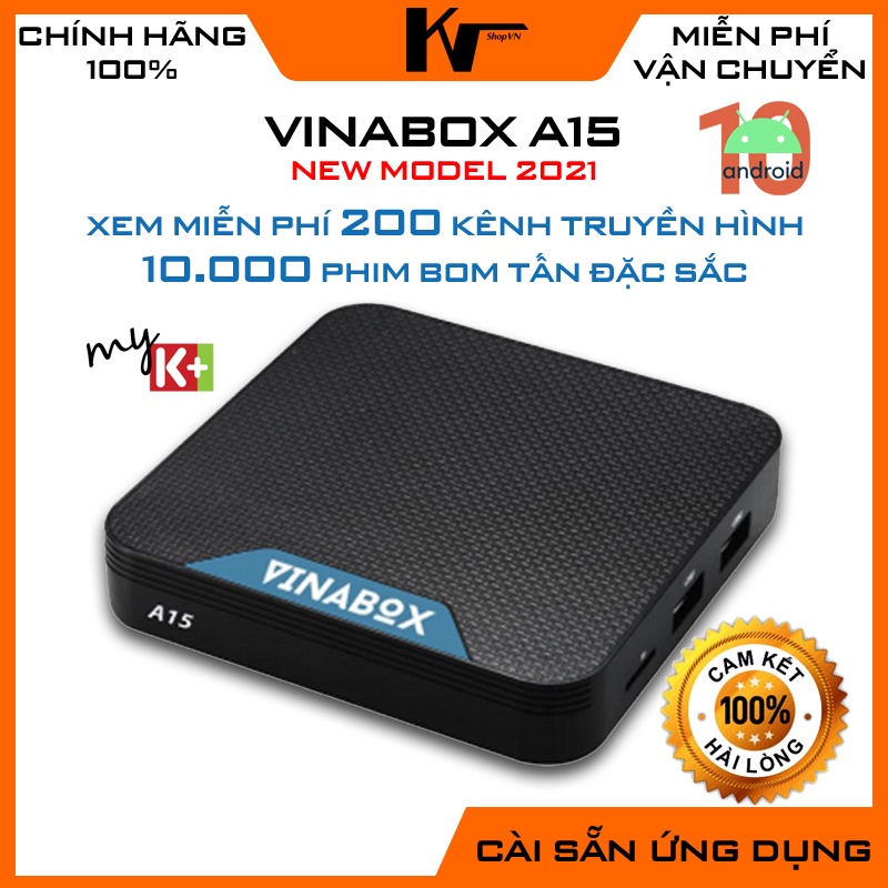 
                        Android TV Box Vinabox A15, xem truyền hình bản quyền miễn phí, hệ điều hành Android TV 10.0
                    
