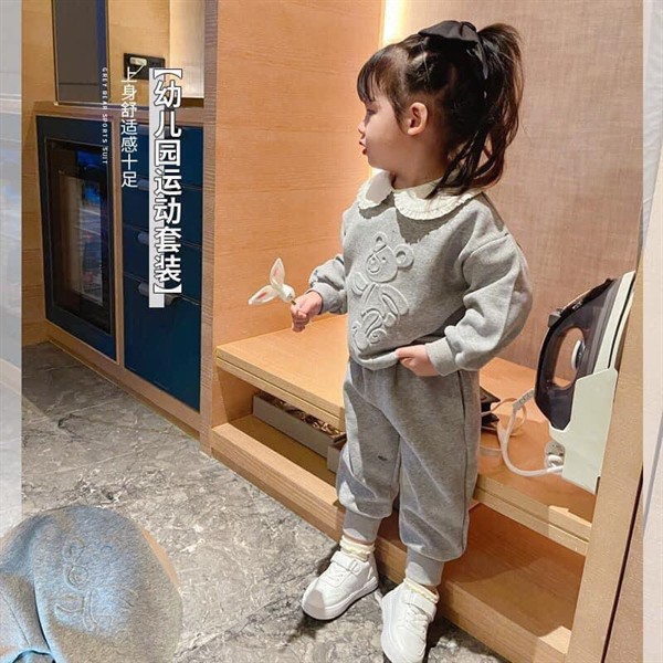 1309SB - Set nỉ dập gấu cho bé