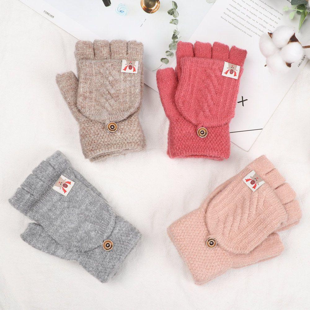 1 Găng Tay Len Hở Ngón Co Dãn Giữ Ấm Hiệu Quả