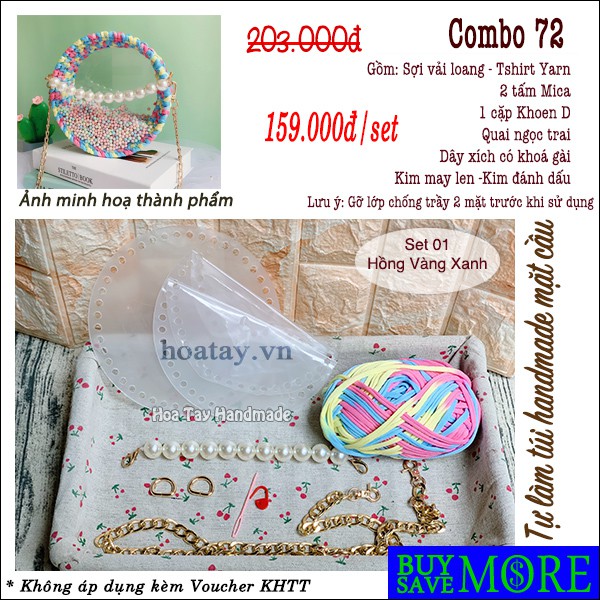 Combo 72- Set túi mica trong tự làm - Bộ nguyên liệu đầy đủ tự làm, hàng đẹp, chất lượng tốt.
